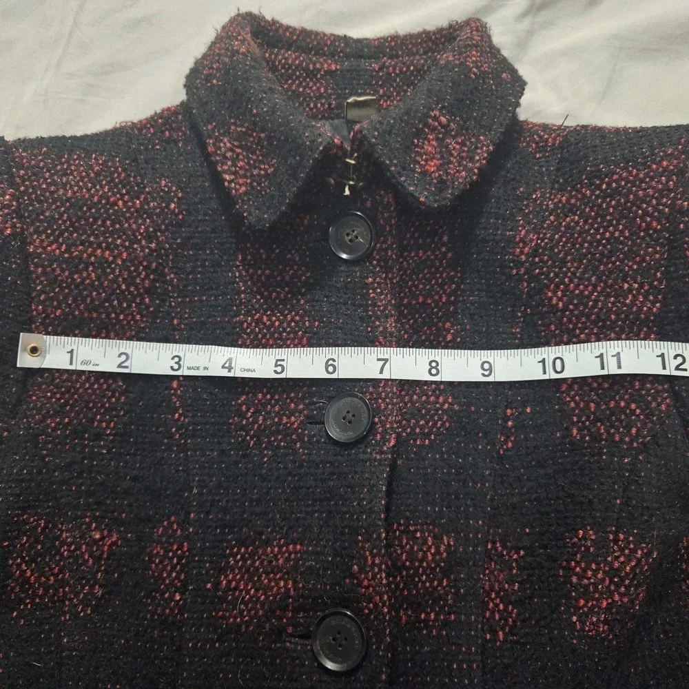 Burberry Check Coat Fitted Prorsum Burgundy Black Ladies Size US 2 / UK 4 *READ* - Picture 11 of 16